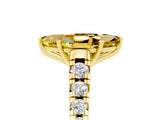 Yellow gold Marquise Cut Yellow Sapphire Solitaire Ring with Cathedral Setting and Pavé Band_29