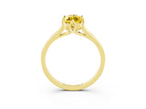 Yellow gold Marquise Cut Yellow Sapphire Solitaire Ring with Flower Prong Setting and Classic Band_15