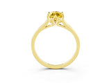 Yellow gold Marquise Cut Yellow Sapphire Solitaire Ring with Flower Prong Setting and Classic Band_39