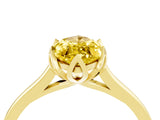 Yellow gold Marquise Cut Yellow Sapphire Solitaire Ring with Flower Prong Setting and Classic Band_40