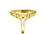 Yellow gold Marquise Cut Yellow Sapphire Solitaire Ring with Flower Prong Setting and Classic Band_41
