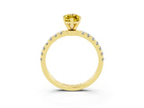 Yellow gold Marquise Cut Yellow Sapphire Solitaire Ring with Pavé Accents and Four-Prong Setting_27