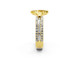 Yellow gold Marquise Cut Yellow Sapphire Solitaire Ring with Pavé and Channel Set Band_26