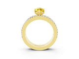 Yellow gold Marquise Cut Yellow Sapphire Solitaire Ring with Pavé and Channel Set Band_27