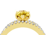 Yellow gold Marquise Cut Yellow Sapphire Solitaire Ring with Pavé and Channel Set Band_28
