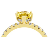 Yellow gold Marquise Cut Yellow Sapphire Solitaire Ring with Round  Pavé Band and Four-Prong Setting_40