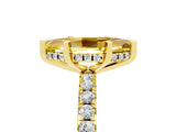 Yellow gold Marquise Cut Yellow Sapphire Solitaire Ring with Round  Pavé Band and Four-Prong Setting_41