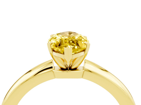 Yellow gold Marquise Cut Yellow Sapphire Solitaire Ring with Six-Prong Setting and Classic Band_4