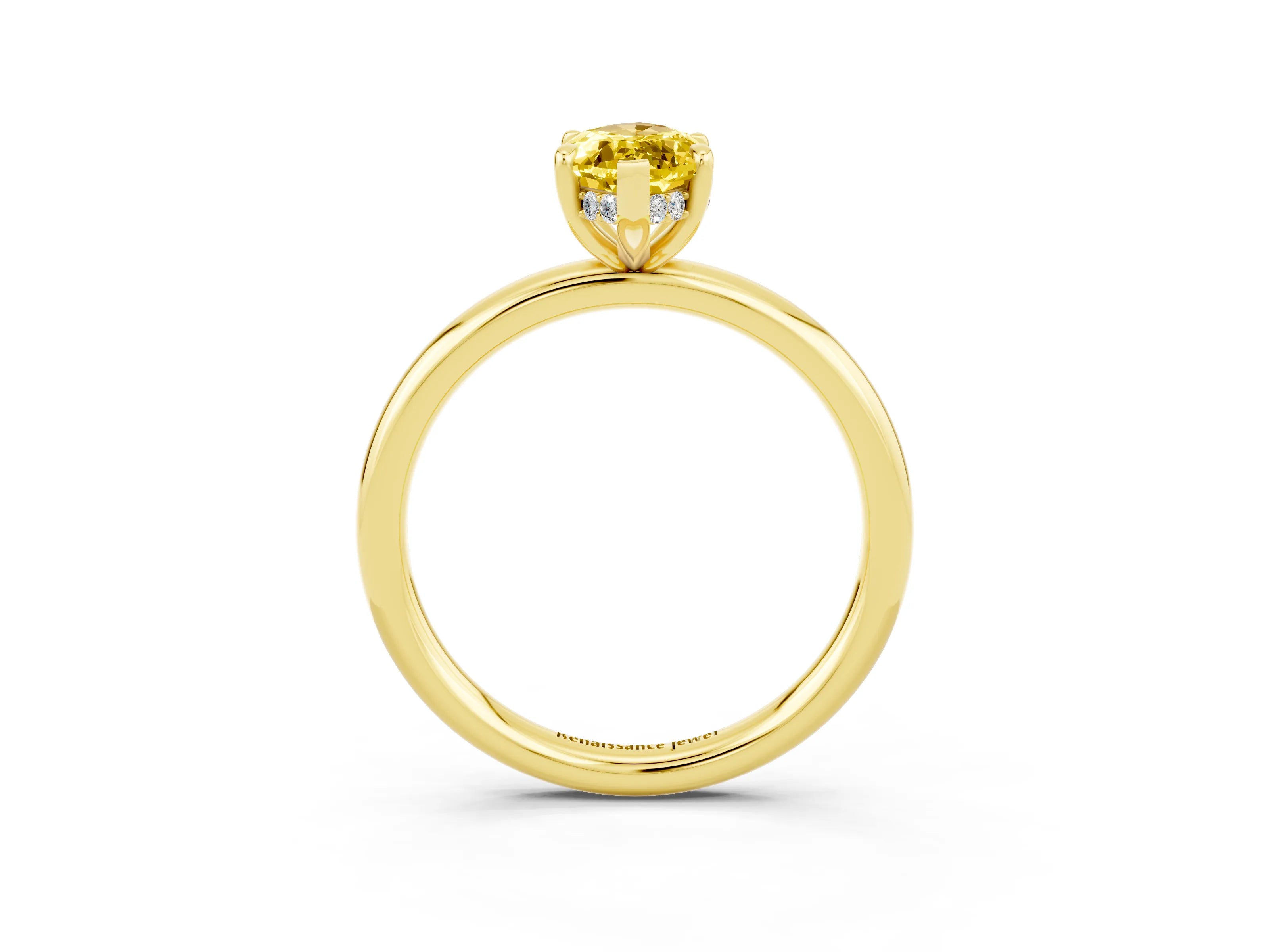 Yellow gold Marquise Cut Yellow Sapphire Solitaire Ring with Thin Band and Four-Prong Setting_39