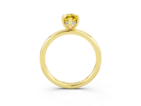 Yellow gold Marquise Cut Yellow Sapphire Solitaire Ring with Thin Band and Four-Prong Setting_39