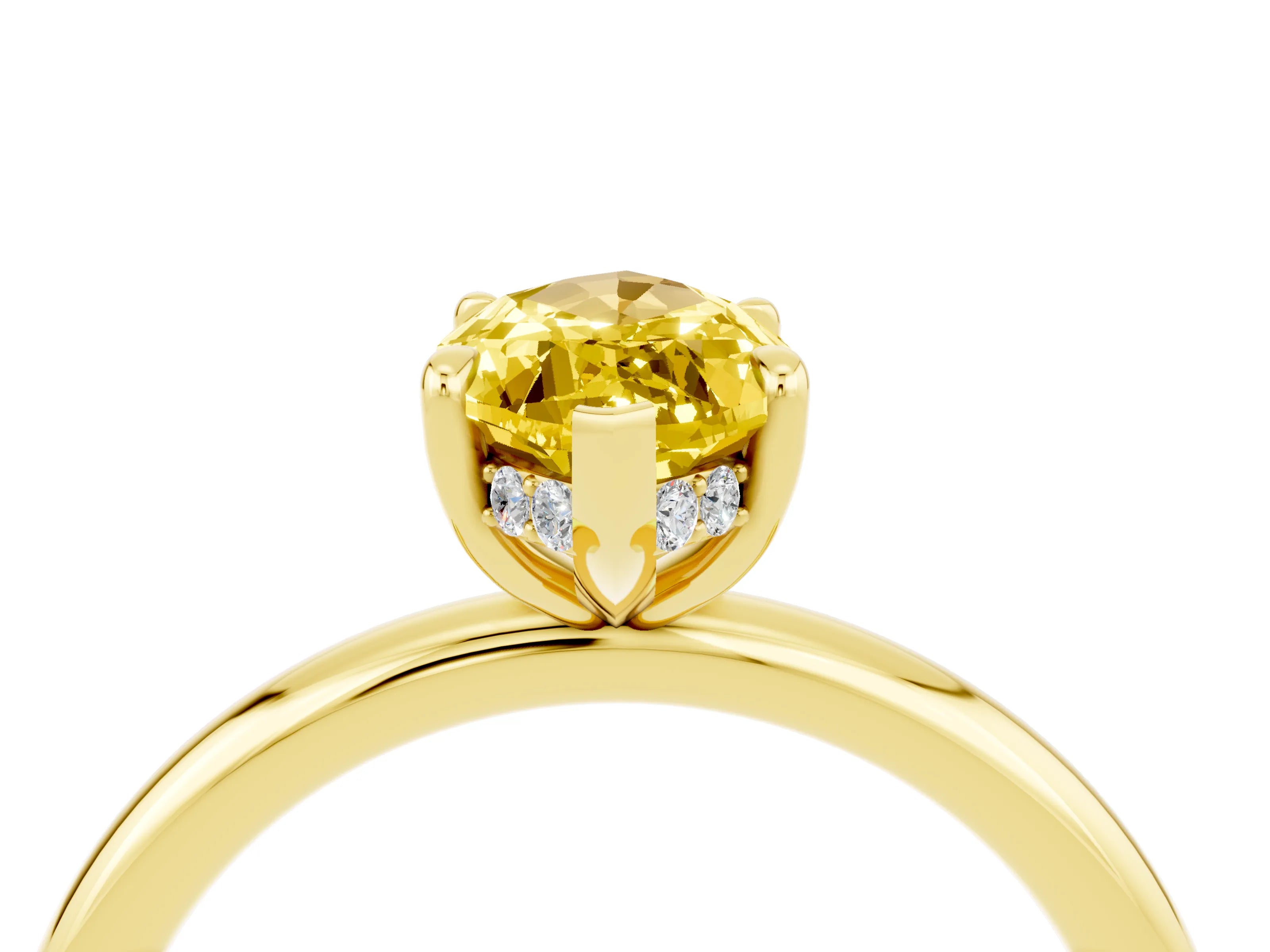 Yellow gold Marquise Cut Yellow Sapphire Solitaire Ring with Thin Band and Four-Prong Setting_40