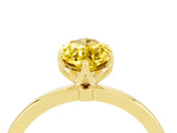 Yellow gold Marquise Cut Yellow Sapphire Solitaire Ring with Thin Band and Prong Setting_16