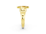 Yellow gold Marquise Cut Yellow Sapphire Solitaire Ring with Wide Band and Prong Setting_26