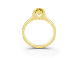 Yellow gold Marquise Cut Yellow Sapphire Solitaire Ring with Wide Band and Prong Setting_27
