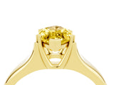Yellow gold Marquise Cut Yellow Sapphire Solitaire Ring with Wide Band and Prong Setting_28