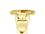 Yellow gold Marquise Cut Yellow Sapphire Solitaire Ring with Wide Band and Prong Setting_29