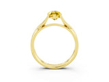 Yellow gold Marquise Cut Yellow Sapphire Solitaire Twist Band Prong Setting Ring_87