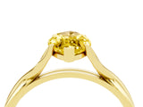 Yellow gold Marquise Cut Yellow Sapphire Solitaire Twist Band Prong Setting Ring_88