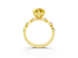 Yellow gold Marquise Cut Yellow Sapphire Solitaire Twisted Band with Round  Accents and Prong Setting_15