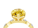 Yellow gold Marquise Cut Yellow Sapphire Solitaire Twisted Band with Round  Accents and Prong Setting_16