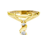 Yellow gold Marquise Cut Yellow Sapphire Solitaire Twisted Band with Round  Accents and Prong Setting_17