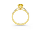 Yellow gold Marquise Cut Yellow Sapphire Solitaire with Side Baguettes and Channel Set Band_27