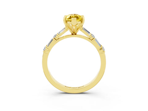 Yellow gold Marquise Cut Yellow Sapphire Solitaire with Side Baguettes and Channel Set Band_27