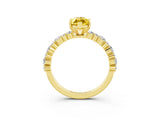 Yellow gold Marquise Cut Yellow Sapphire Solitaire with Side Stones, Pave Band, Four-Prong Setting_63
