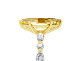 Yellow gold Marquise Cut Yellow Sapphire Solitaire with Side Stones on a Pavé Band and Four-Prong Setting_29