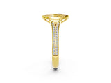 Yellow gold Marquise Cut Yellow Sapphire Split Shank Engagement Ring with Pavé Band_26