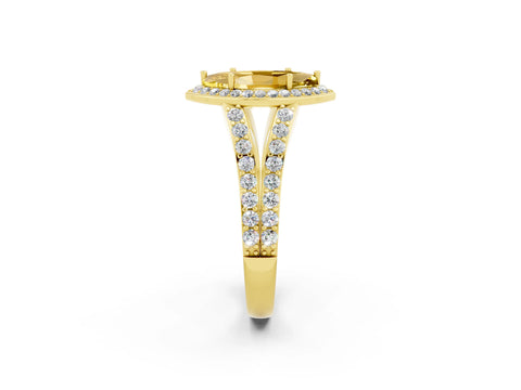 Yellow gold Marquise Cut Yellow Sapphire Split Shank Halo Ring with Four-Prong Setting_14