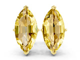 14K Yellow Gold 0.51 Carat Marquise Yellow Sapphire Stud Earrings