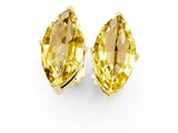 14K Yellow Gold 0.51 Carat Marquise Yellow Sapphire Stud Earrings