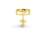 14K Yellow Gold 0.51 Carat Marquise Yellow Sapphire Stud Earrings