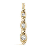 Yellow gold Marquise Diamond Bar Pendant with Bezel Setting 1
