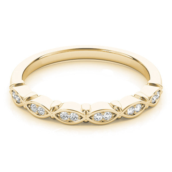 Yellow gold Marquise Diamond Bezel Set Eternity Band 1