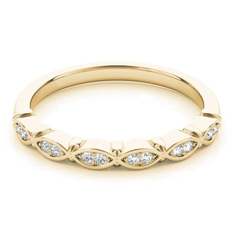 Yellow gold Marquise Diamond Bezel Set Eternity Band 1