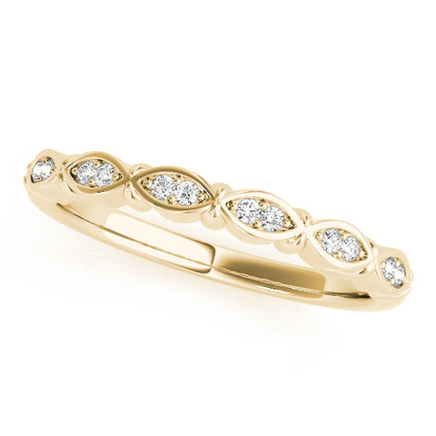 Yellow gold Marquise Diamond Bezel Set Eternity Band