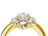 Yellow gold Marquise Diamond Cluster Halo Ring with Solitaire Band and Four-Prong Setting_24