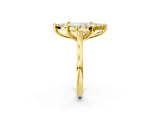 Yellow gold Marquise Diamond Cluster Halo Solitaire with Four-Prong Setting_79