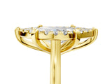 Yellow gold Marquise Diamond Cluster Halo Solitaire with Four-Prong Setting_82