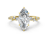 Yellow gold Marquise Diamond Cluster Prong-Set Solitaire Ring_78