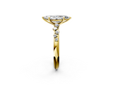 Yellow gold Marquise Diamond Cluster Prong-Set Solitaire Ring_80