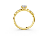 Yellow gold Marquise Diamond Cluster Prong-Set Solitaire Ring_81