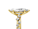 Yellow gold Marquise Diamond Cluster Prong-Set Solitaire Ring_83