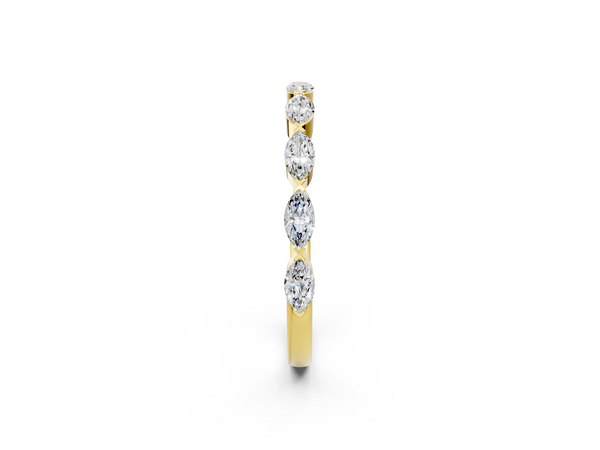 Yellow gold Marquise Diamond Eternity Band with Bezel Setting