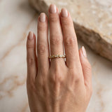 Yellow gold Marquise Diamond Eternity Band with Pavé and Bezel Setting_40