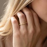 Yellow gold Marquise Diamond Eternity Band with Pavé and Bezel Setting_42