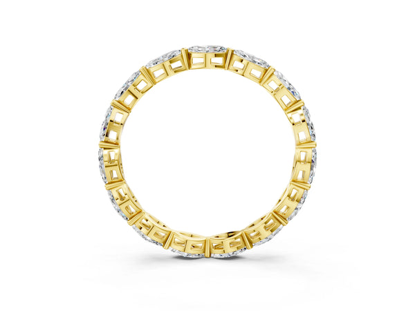 Yellow gold Marquise Diamond Eternity Band with U-Prong Setting