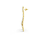 Yellow gold Marquise Diamond Floral Dangle Earrings_1